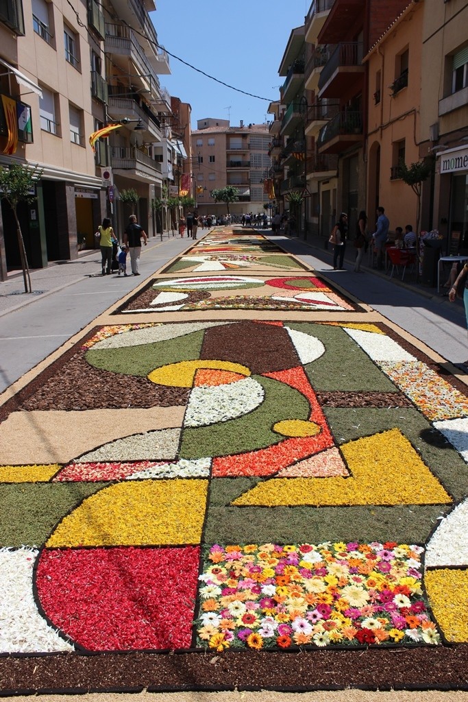 Corpus Arbúcies'15. Alfombra floral. Trabajo 'Legométrico'. Foto: Ayuntamiento Arbúcies